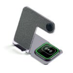 Veger Y9 3 in 1 Wireless Charging Station - Βάση Ασύρματης Φόρτισης Qi για Smartphone / Airpods / Apple Watch - Tarnish Grey - Image 2
