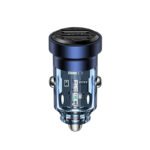 RECCI RCC-N16 15.5W DUAL PORTS TRANSPARENT CAR CHARGER - BLUE - Image 2