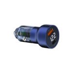 RECCI RCC-N20 50W PD3.0+QC3.0 Transparent Car Charger With Dig. Display - Blue - Image 2