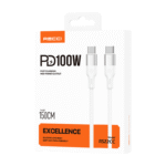 RECCI RS22CC - PD100W Fast Charging Silicone Data Cable C To C Hight Power Output 1.5M - White - Image 2