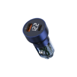 RECCI RCC-N20 50W PD3.0+QC3.0 Transparent Car Charger With Dig. Display - Blue - Image 3