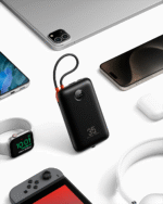 Veger K2 - 20,000mAh 35W PD Digital Display Powerbank With Built In Non-MFI Lightning & USB-C Cable - Black - Image 3