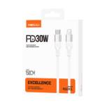 RECCI RS22CL - PD30W Fast Charging Excellence Silicone C To Lightning  Data Cable 1.5M - White - Image 2