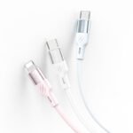 RECCI RS22CC - PD100W Fast Charging Silicone Data Cable C To C Hight Power Output 1.5M - White - Image 3