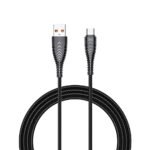 Veger V104 Braided USB 2.0 DATA Cable USB-C male - USB-A male Μαύρο 1.2m