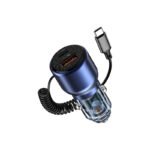 RECCI RCC-N22 - Car Charger Journey 110W PD 45 Fast Charging With TYPE C Cable - BLUE