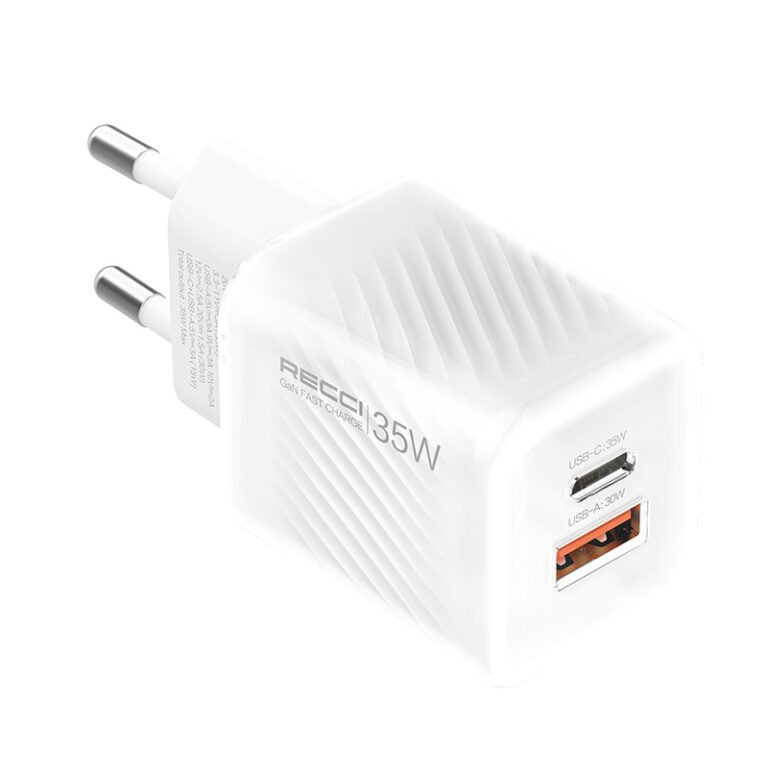 RECCI RC83E - 35WGaN Fast Charging USB-C + USB-A |QC3.0 - White