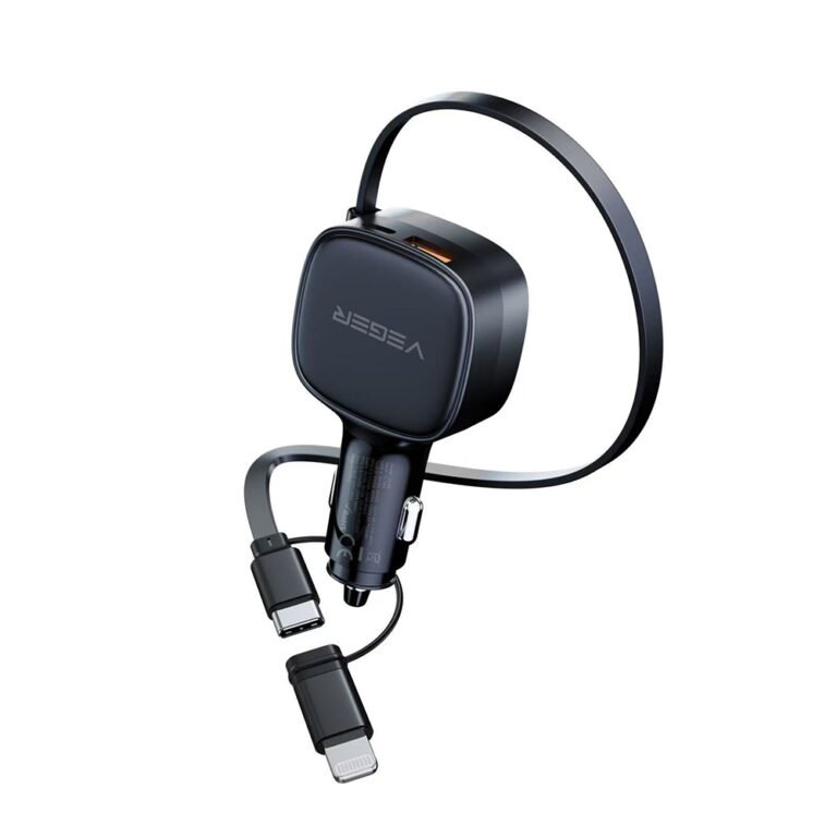 Veger CC89 Φορτιστής Αυτοκινήτου 84W Γρήγορης Φόρτισης με μία Θύρα: 1xType-C μαζί με Καλώδιο Lightning / Type-C Μαύρο Χρώμα