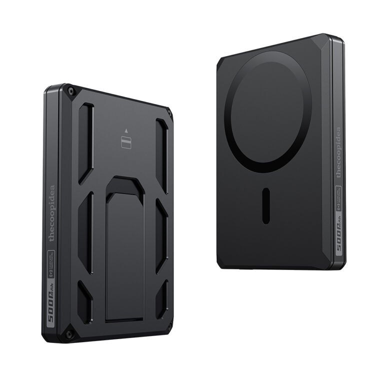 Veger X5 - 6-IN-1 | Apple-certified Find My | Wireless Powerbank | 5000mAh Fast Charging | Magnetic Wallet | 0-90° Adjustable Stand | Iconic Style Μαύρο