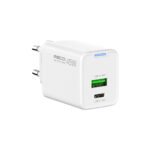 Recci RC108E Gan PD45W  Fast Charger With Type-C To Type-C Cable - White - Image 2