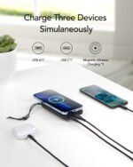 Veger W1151 MagOn Magnetic Wireless MagSafe Power Bank 10000mAh 15W με Θύρα USB-A και Θύρα USB-C Power Delivery / Quick Charge 3.0 Μαύρο - Image 4