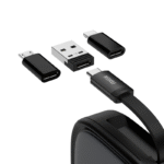 Recci RS36T Multifunction (5-in-1 ) PD65W Fast Charging DATA CABLE SET 5IN1 - Black - Image 3