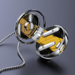 Recci REP-W56 Angle-Wing Necklace In-ear Bluetooth Handsfree Earphones with Charging Case Silver - Image 4
