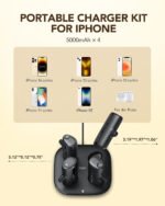 Viyisi G007P Charging Dock with 4 Lightning / iPhone Portable Chargers - Μαγνητικός Σταθμός Φόρτισης με 4 x PowerBank / Φορητές Μπαταρίες Φόρτισης με Ενσωματωμένο Lightning - 4 x 5000mAh - 20W - Black - Image 3