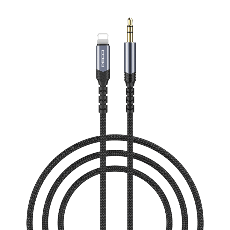 Recci RDS-A26 Aux Cable 3.5mm male Lightning 1m - Black