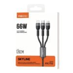 Recci RTC-T12 3 in 1 Fast Charging Cable 66W (Lightning, Type-C, Micro) 120cm – Black - Image 4