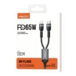 Recci RTC-T16 Cable 2-in-1 USB-C & Lightning 1.2M - Black - Image 4
