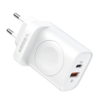 Veger W002E Φορτιστής Χωρίς Καλώδιο με Θύρα USB-A και Θύρα USB-C 20W Power Delivery Λευκός