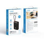 Veger K3 - 30,000mAh 35W PD Digital Display Powerbank With Built In Non-MFI Lightning & USB-C Cable - Black - Image 4