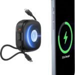 Charmast W1205 MagCore 3-in-1 Magnetic Wireless PD20W Fast Charging Power Bank - Black