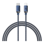 Recci RS09CL - PD30W Crystal Type-C σε Lightning Fast Charging Data Cable 1.2M Gray