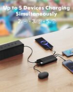 Charmast W2065 Power Bank 20000mAh PD20W with built-in cables Micro USB / Type C / Lightning 5V3A  black - Image 3