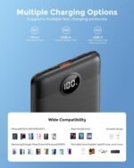 Veektomx VT103 - Power Bank 22.5W, 10000mAh 38.5Wh USB C Portable Charger with PD QC 3.0 Fast Charging - Black - Image 4