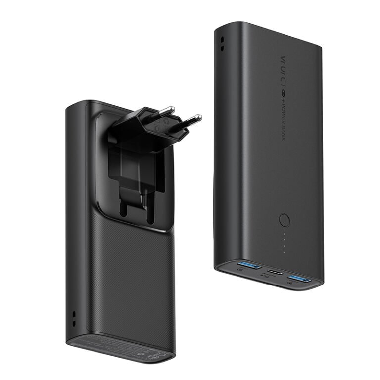 Vrurc W1146 Power Bank 10000mAh 20W με 2 Θύρες USB-A και Θύρα USB-C Power Delivery / Quick Charge 3.0 Μαύρο