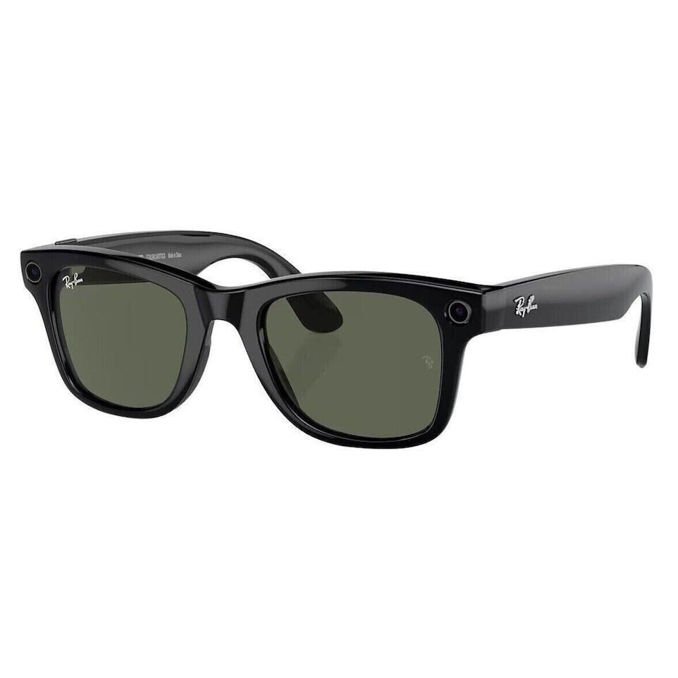 Ray-Ban Meta Wayfarer Gen1 Glasses with AI Size L - Shiny Black/Green G-15 - Image 1