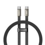 VEGER CC06-MTB 60W USB-C to USB-C Flat Braided Cable | 1.2m Fast Charging & Data Sync - Black