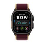 Watch Apple Watch Ultra 4 (2026) 5G 49mm Black Titanium Case with Burgundy Trail Loop M/L - Burgundy